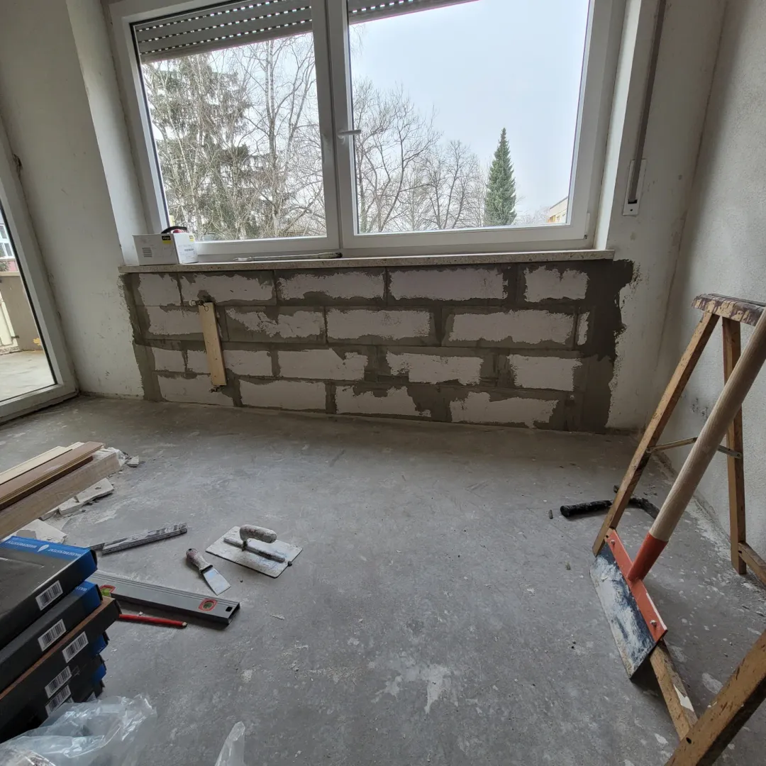 Innenraum während vorbereitender Umbauarbeiten
